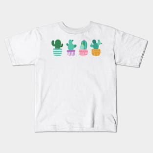 Fab Four: Funky Potted Cactus Set Kids T-Shirt